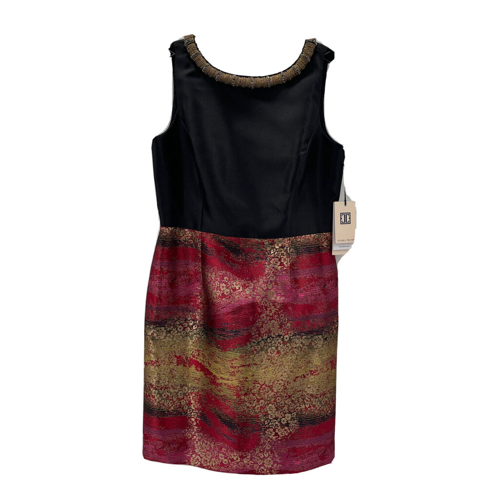 Ivanka Trump Sleeveless Dress Womens 8‎ Metallic Multicolor Bling